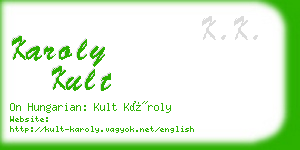 karoly kult business card